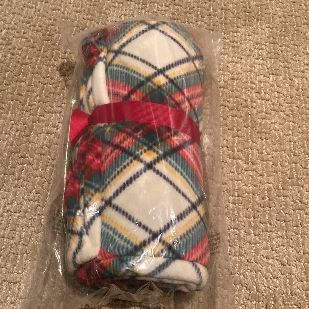 NWT Talbots tartan fleece blanket in original wrapping. Beautiful holiday gift